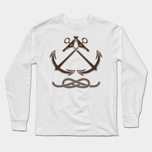 Nautical or Seafarer Club Emblem Long Sleeve T-Shirt